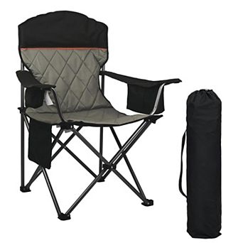 350lb Heavy Duty Padded Portable Folding Camping Chair w/ Carry Bag for Outdoor Lawn Fishing