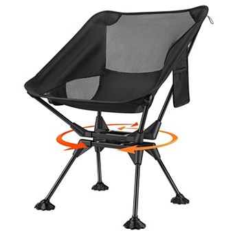 360 Swivel Folding Camping Chair Heavy Duty Portable Outdoor Camp Chair With Cup Holders