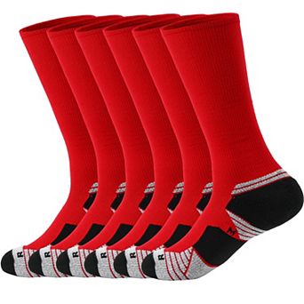 6 Pairs Men's Athletic Run Socks Cushioned Arch Support Anti Odor Moisture Wicking