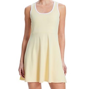 Women's Tennis Dress Built-in Shorts Square Neck Racerback Pleated For Golf Pickleball Gym
