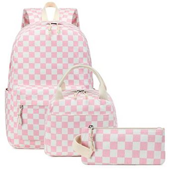 Womens Laptop Bookbag Casual Daypack With Lunch Tote And Pencil Case 3 pc