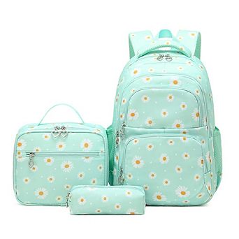 3 pc Backpack Lunch Box Set Waterproof Nylon Kids School Bag