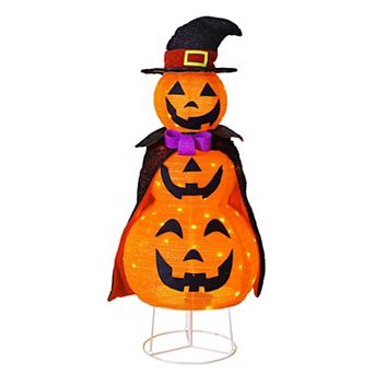 3ft Collapsible Pumpkin Man Light Up 60 LED 8 Lighting Mode Halloween Decor