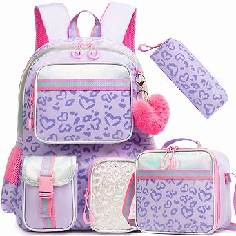 3 pc Aesthetic School Backpack Set With Lunch Box For Girls 8-10