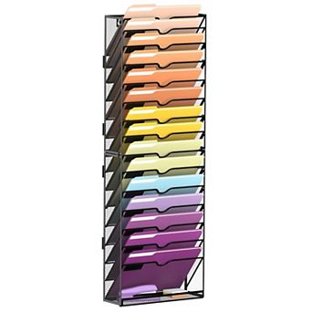 16 tier Wall Mounted File Holder Organizer For Home Office School Storage