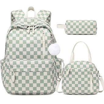 3 pc Corduroy Laptop Backpack Lunch Bag Pencil Bag Travel School Bag