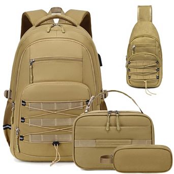 4 pc Camo School Set Crossbody Lunch Pencil Case Travel Gear