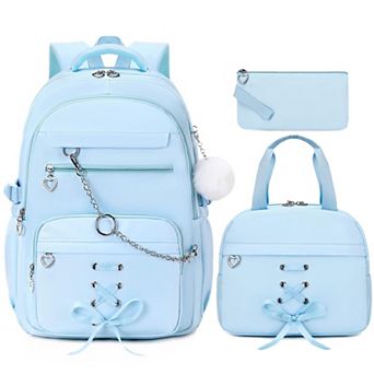 School Backpack Set With Lunch Box Pencil Case Waterproof Bookbag