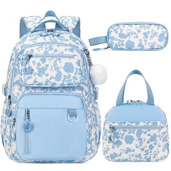 3 pc School Backpack Set With Lunch Bag Pencil Case Laptop Travel Bag For Students