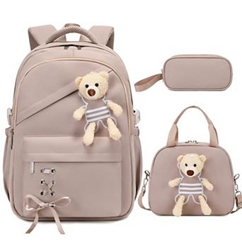 3 pc School Student Backpack Set With Lunch Box Pencil Case