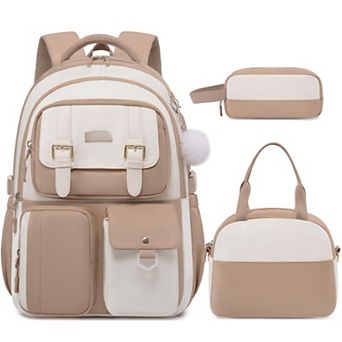 Teen 3-in-1 School Backpack Set With Lunch Box Pencil Pouch Laptop Daypack