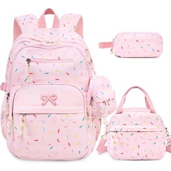 Corduroy Backpack Set With Lunch Box Pencil Pouch Laptop Daypack For Teens School Travel