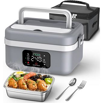 Cordless Rechargeable Self Heating Lunch Box Adjustable Temperature Timer Insulated Bag
