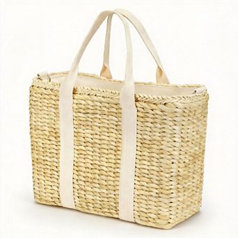 Insulated Corn Husk Leak Proof Tote Bag For Picnic Beach Wedding Gifts