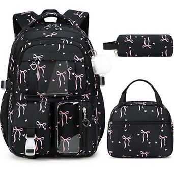 Girls Teens School Backpack Set With Insulated Lunch Bag Pencil Case Waterproof Travel Bag