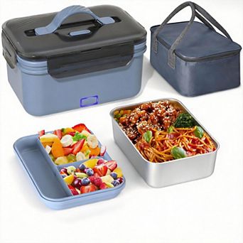 100W Portable Electric Lunch Box Food Warmer For Car Home 1.8L Stainless Steel