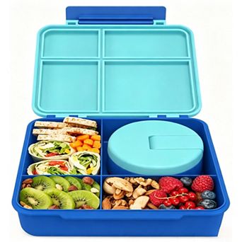 Leakproof 4 Compartment Bento Lunch Box With Insulated Soup Thermos Food Container Set