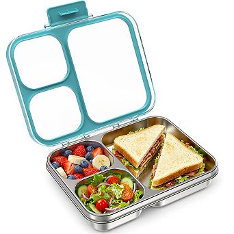Stainless Steel Bento Lunch Box 3 Compartment Leak Proof BPA Free Dishwasher Safe