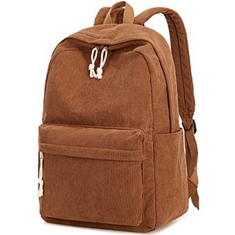 Corduroy Laptop Backpack Large Capacity Bookbag For Teens College School Travel