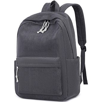 Corduroy Laptop Backpack Large Capacity Bookbag For Teens College School Travel