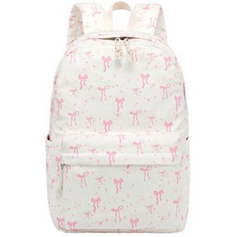 Corduroy Laptop Backpack Large Capacity Bookbag For Teens College School Travel