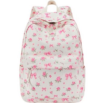 Lightweight Corduroy School Bookbag With Lunch Box Pencil Case 3-In-1 Set