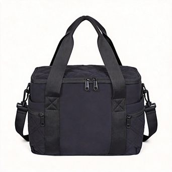Quilted Insulated Lunch Tote Bag Leakproof Lightweight For Work Picnic Travel
