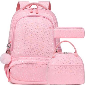 3 in 1 School Backpack Set With Lunch Box Pencil Case Multi Pocket Reflective Strips