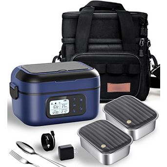 11L Cordless Electric Heated Lunch Box Portable Self Heating Food Warmer For Work Travel Car
