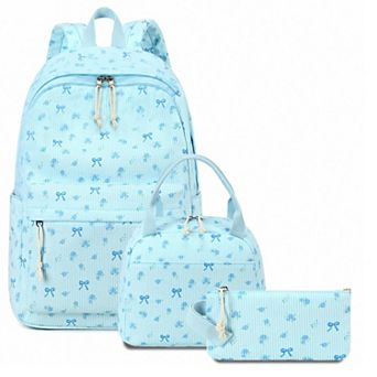 Teen Backpack Set With Lunch Box Pencil Case Lightweight Laptop Bag