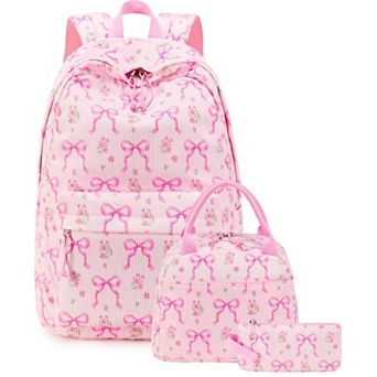 Teen Backpack Set With Lunch Box Pencil Case Lightweight Laptop Bag