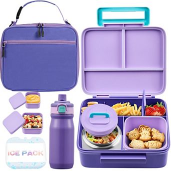 Leakproof Insulated Bento Lunch Box Set With Thermos Food Jar And Lunch Bag