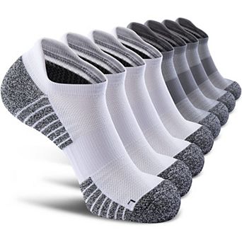 8-Pack No Show Compression Sports Socks With Arch Support Moisture Wicking