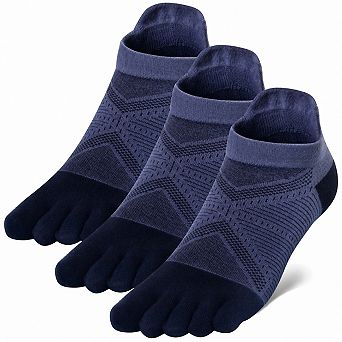 3 Pairs Coolmax Five Finger Athletic Running Socks Breathable Odor Free