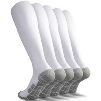 5 Pairs Soccer Sport Socks Breathable Cushioned Supportive Moisture Wicking