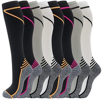 8 Pairs Compression Socks For Men Women Athletic Support For Running Nursing Travel