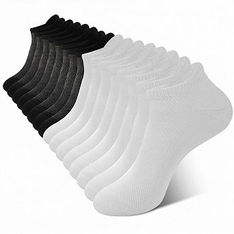 Men's 8-Pack Ankle Socks Wicking Breathable Odor Control Athletic Cushioned Arch Support