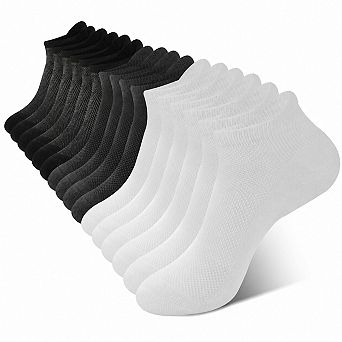 Men's 8-Pack Ankle Socks Wicking Breathable Odor Control Athletic Cushioned Arch Support