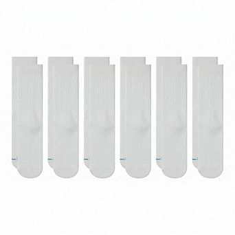 6-Pack Crew Height Cotton Blend Mid Cushion Everyday Socks For Men And Women