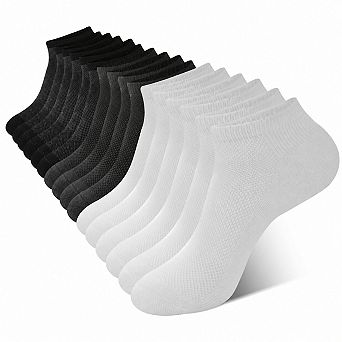 Men's 8-Pack Athletic Ankle Socks Moisture Wicking Arch Support Breathable