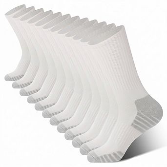 Men's 6-Pack Athletic Running Crew Socks Cushioned Wicking Breathable Arch Support