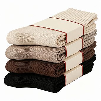 4 Pairs Cotton Slouchy Crew Socks Unisex Soft Seamless