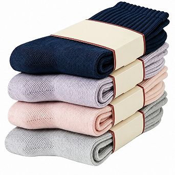 4 Pairs Cotton Slouchy Crew Socks Unisex Soft Seamless