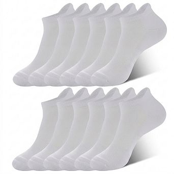 Men's 6-Pack Athletic Ankle Socks: Cushioned Arch Support, Breathable Odor Control Running Gym Wear