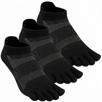 Merino Wool 3 Pairs Five Toe Athletic Socks Moisture Wicking Arch Support