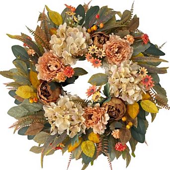 24 in Fall Wreath Thanksgiving Harvest Decor Handcrafted Farmhouse Front Door Accent