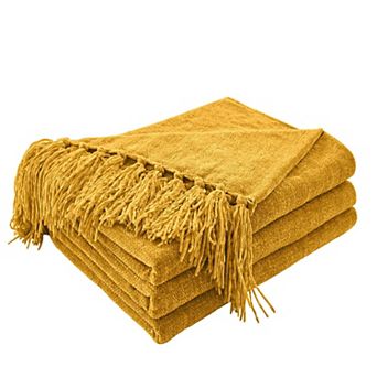 Super Soft Chenille Throw Blanket Tassel Decorative Cozy All Season Home Decor