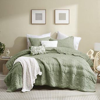 Damask Boho Farmhouse 3 pc Bedding Set Soft Lightweight All Season Coverlet