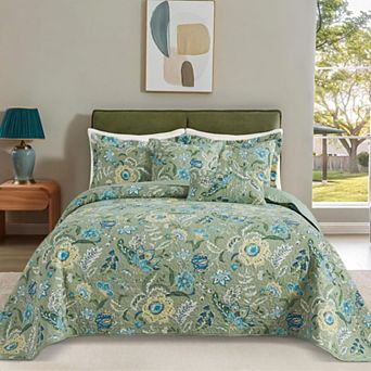 3 pc Lightweight All Season Farmhouse Bedding Set Soft Skin Friendly Easy Care