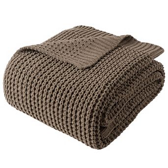 Waffle Knit Chenille Throw Blanket Soft Farmhouse Home Decor